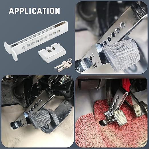 All Cars Pedal Lock Brake & Clutch Stainless Steel Anti Theft
